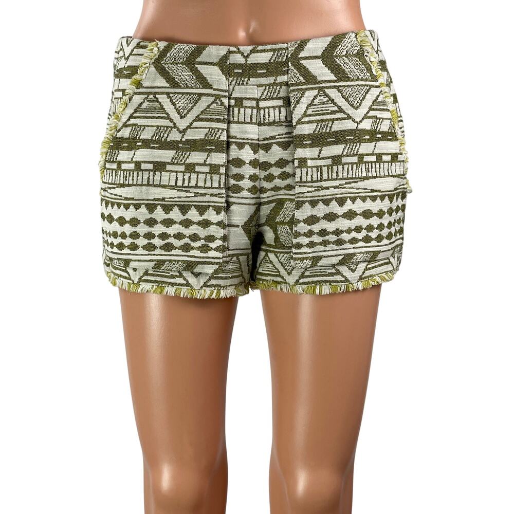 Zara Trafaluc Women's Gray Aztec Tribal Fringe High Rise Mini Shorts Size S